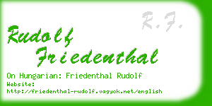 rudolf friedenthal business card
